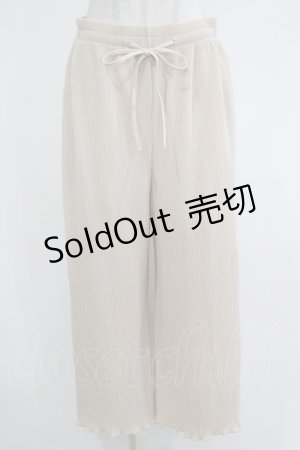 画像: axes femme / カット素材プリーツパンツ M ベージュ H-25-12-10-038-AX-PA-NS-ZH