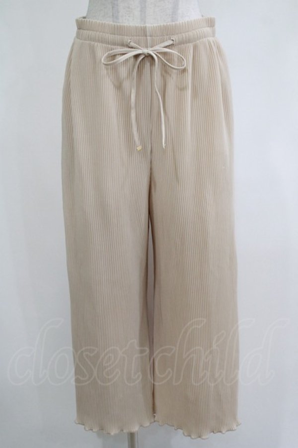 画像1: axes femme / カット素材プリーツパンツ M ベージュ H-25-12-10-038-AX-PA-NS-ZH (1)