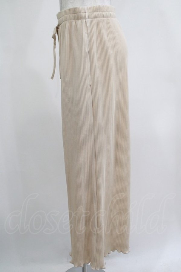 画像2: axes femme / カット素材プリーツパンツ M ベージュ H-25-12-10-038-AX-PA-NS-ZH (2)