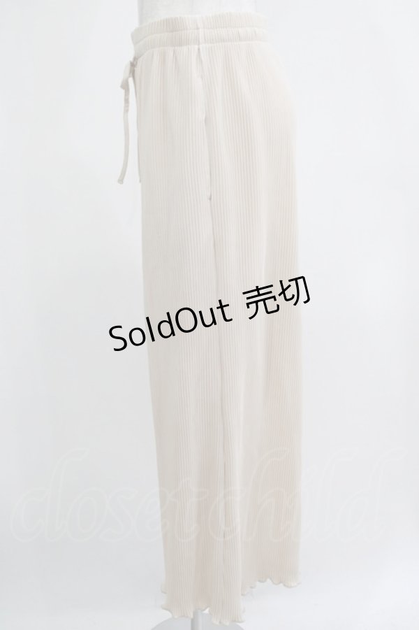 画像2: axes femme / カット素材プリーツパンツ M ベージュ H-25-12-10-038-AX-PA-NS-ZH (2)