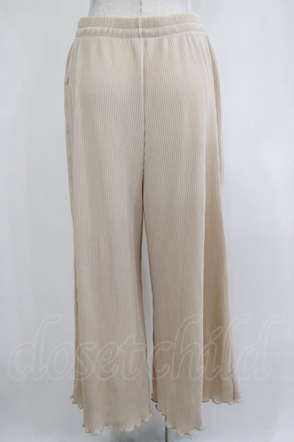画像3: axes femme / カット素材プリーツパンツ M ベージュ H-25-12-10-038-AX-PA-NS-ZH (3)