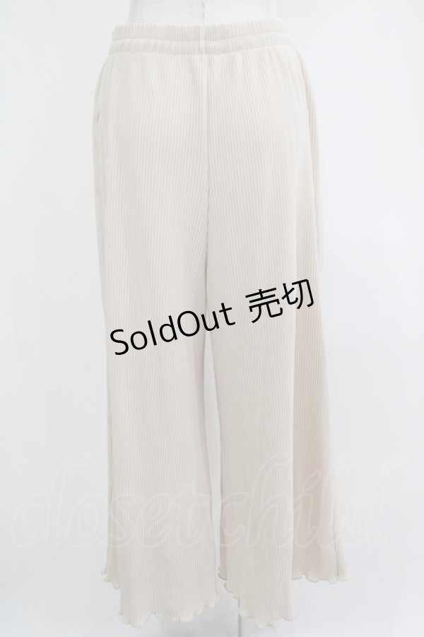 画像3: axes femme / カット素材プリーツパンツ M ベージュ H-25-12-10-038-AX-PA-NS-ZH (3)