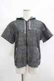 画像1: PINK HOUSE / ベアー織りフードジップ半袖シャツ M グレー H-25-12-10-042-LO-BL-NS-ZH (1)