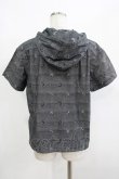 画像3: PINK HOUSE / ベアー織りフードジップ半袖シャツ M グレー H-25-12-10-042-LO-BL-NS-ZH (3)