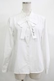 画像1: Fi.n.t / ロゴ刺繍ボウタイ長袖ブラウス Free OFF WHITE H-25-12-10-045-CA-BL-NS-ZH (1)