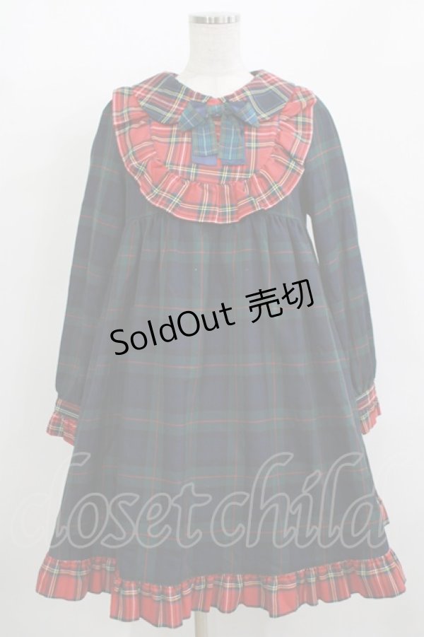 画像1: Nile Perch / チェックワンピース Free グリーン/レッド H-25-12-10-004-LO-OP-NS-ZH (1)