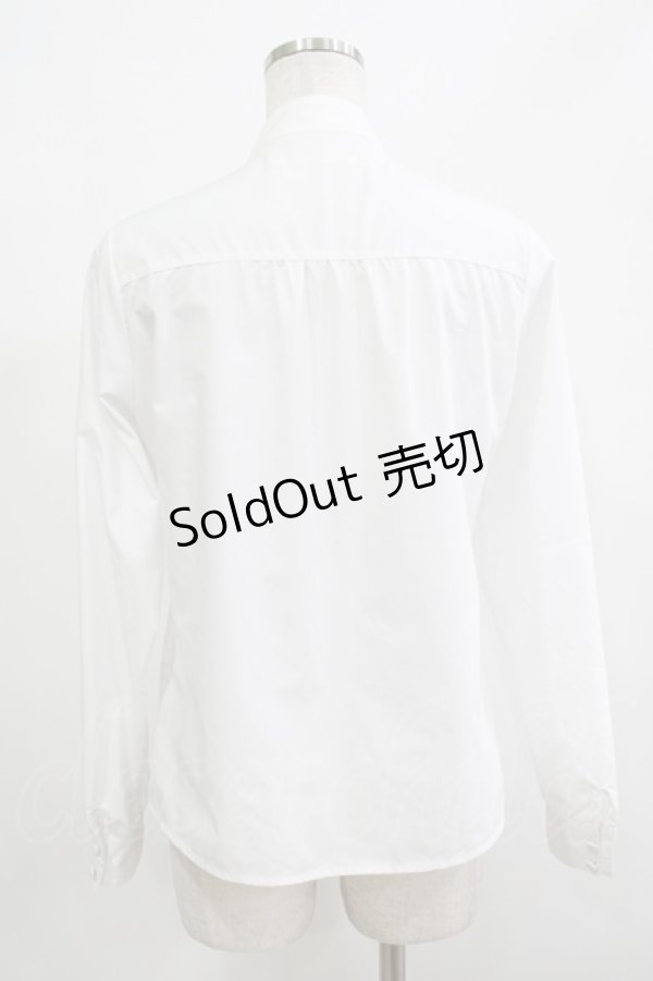 画像3: Fi.n.t / ロゴ刺繍ボウタイ長袖ブラウス Free OFF WHITE H-25-12-10-045-CA-BL-NS-ZH (3)