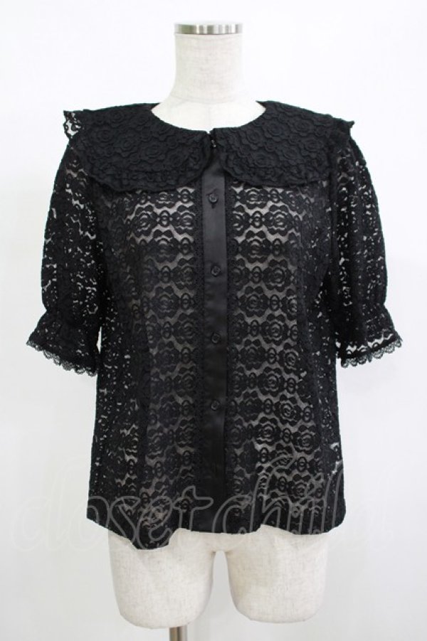 画像1: m petit by misako / TT* AOKレースブラウス M ブラック H-25-12-10-047-LO-BL-NS-ZH (1)