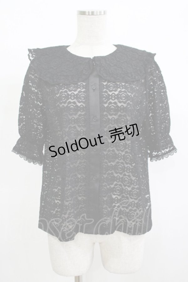 画像1: m petit by misako / TT* AOKレースブラウス M ブラック H-25-12-10-047-LO-BL-NS-ZH (1)