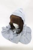 画像1: merry jenny / ケープカラーニットフーディー  ブルー H-25-12-10-1001-LO-AC-KB-ZH (1)
