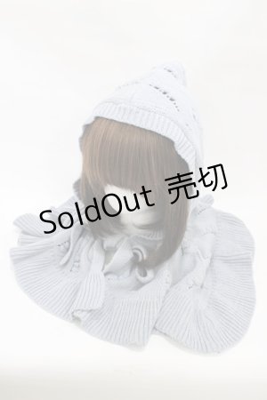 画像: merry jenny / ケープカラーニットフーディー  ブルー H-25-12-10-1001-LO-AC-KB-ZH