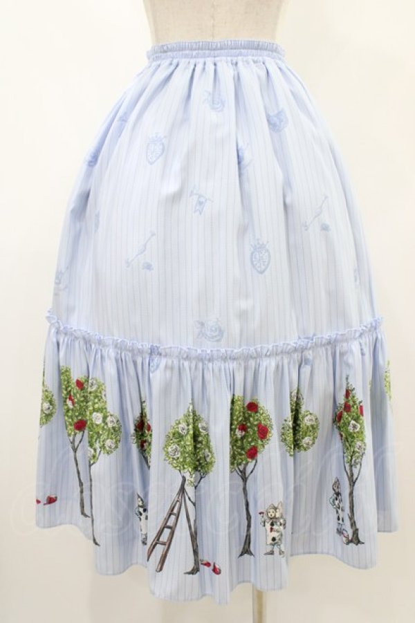 画像2: Emily Temple cute / Painting Roseロングスカート  サックス H-25-12-10-1035-ET-SK-KB-ZH (2)