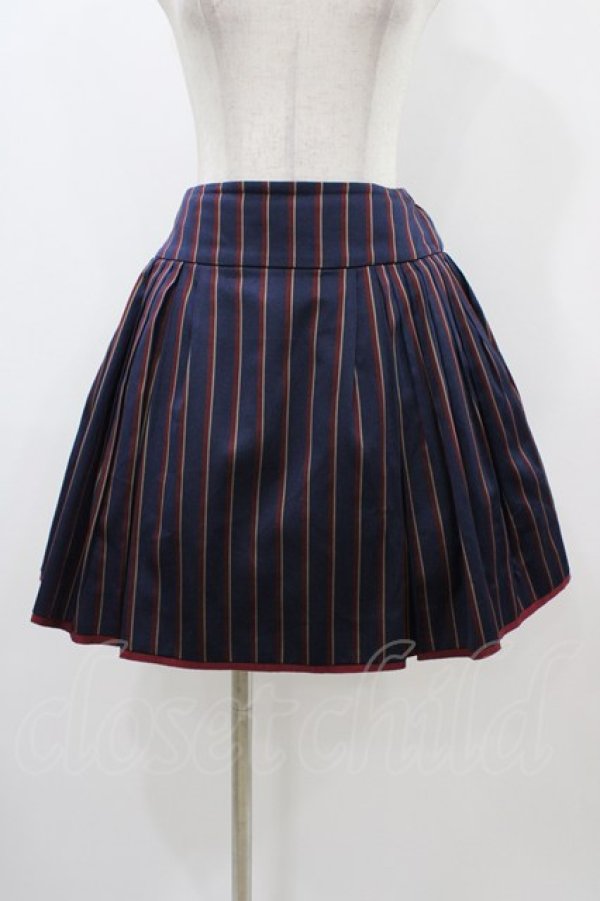 画像1: Jane Marple / レジメンタルストライプのスカート  ネイビー H-25-12-10-1040-JM-SK-KB-ZH (1)