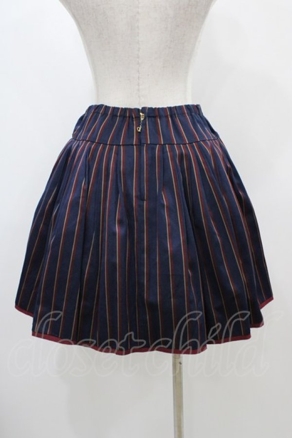 画像2: Jane Marple / レジメンタルストライプのスカート  ネイビー H-25-12-10-1040-JM-SK-KB-ZH (2)