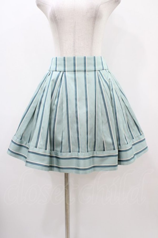 画像1: Jane Marple / レジメンタルストライプのミニスカート  ミント H-25-12-10-1041-JM-SK-KB-ZH (1)