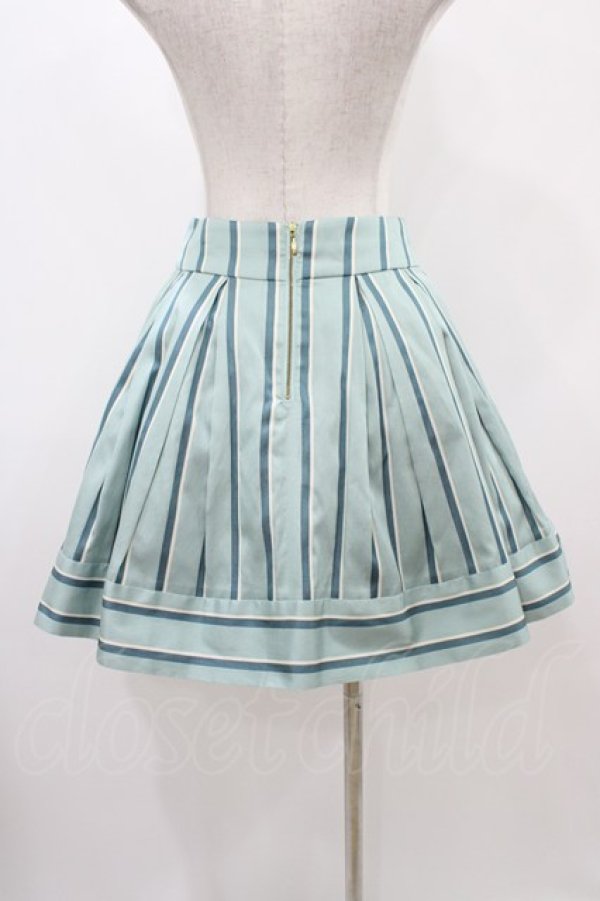 画像2: Jane Marple / レジメンタルストライプのミニスカート  ミント H-25-12-10-1041-JM-SK-KB-ZH (2)