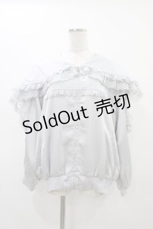 画像: merry jenny / ribbonセーラーサテンブルゾン  ブルー H-25-12-10-1046-LO-JA-KB-ZH