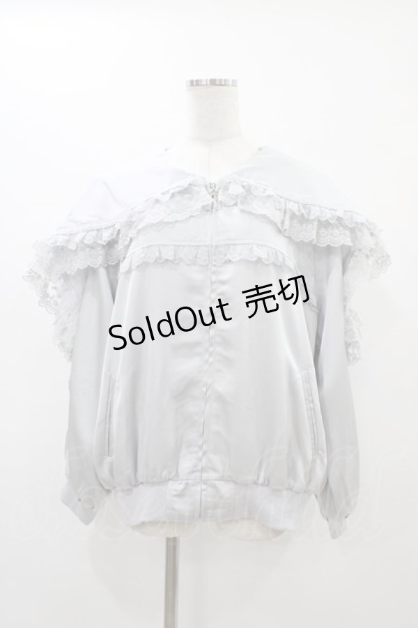 画像1: merry jenny / ribbonセーラーサテンブルゾン  ブルー H-25-12-10-1046-LO-JA-KB-ZH (1)