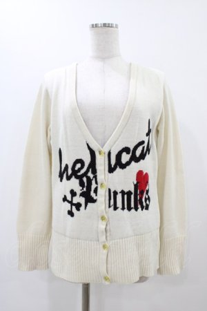 画像: HELL CAT PUNKS / ニットカーディガン  オフホワイト H-25-12-10-1050-PU-TO-KB-ZH