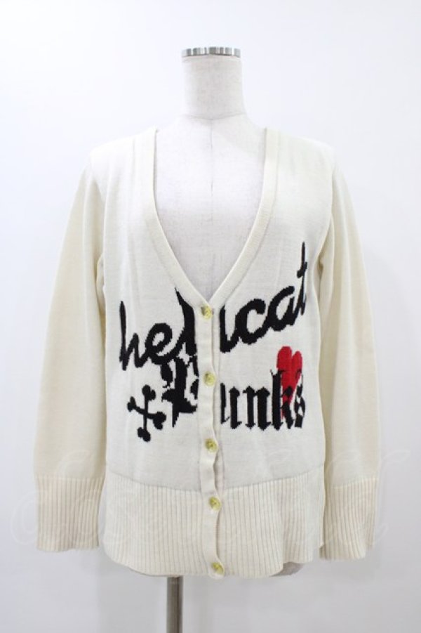 画像1: HELL CAT PUNKS / ニットカーディガン  オフホワイト H-25-12-10-1050-PU-TO-KB-ZH (1)