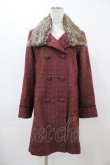 画像1: axes femme / ファーカラードットコート  ボルドー H-25-12-10-1055-AX-CO-KB-ZH (1)