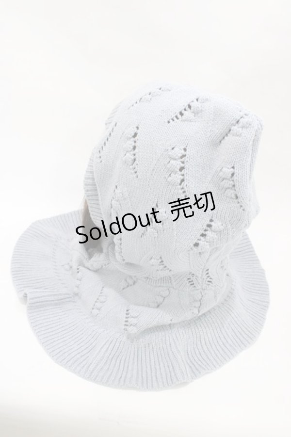 画像2: merry jenny / ケープカラーニットフーディー  ブルー H-25-12-10-1001-LO-AC-KB-ZH (2)