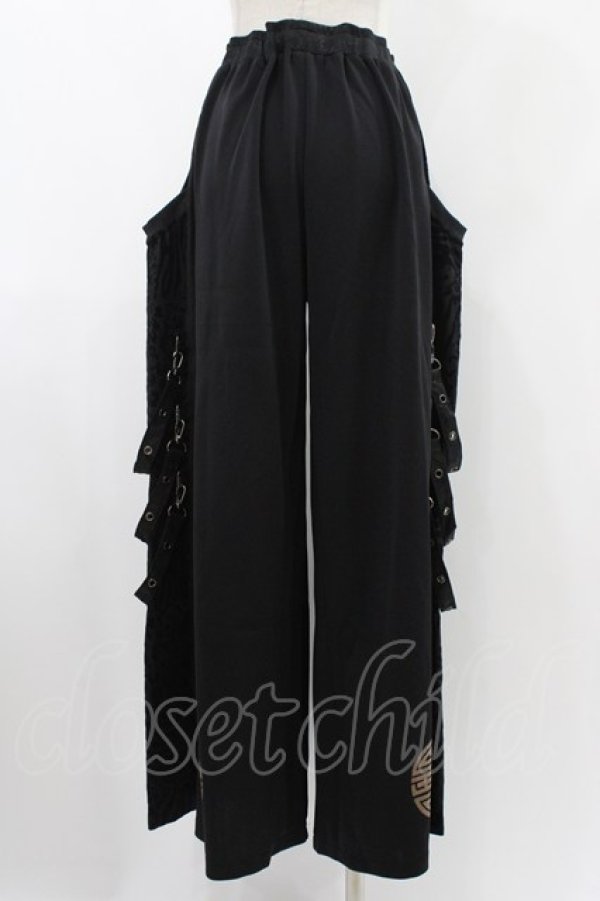 画像2: Qutie Frash / レオパード切替ワイドパンツ  ブラック H-25-12-10-1011-QU-PA-KB-ZH (2)