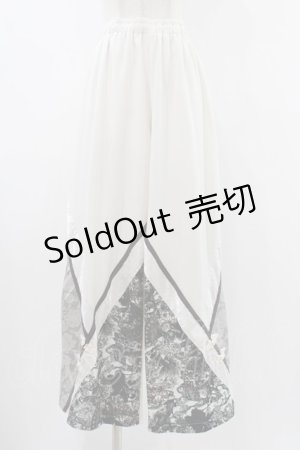 画像: Qutie Frash / チャイナワイドパンツ  ホワイト H-25-12-10-1013-QU-PA-KB-ZH