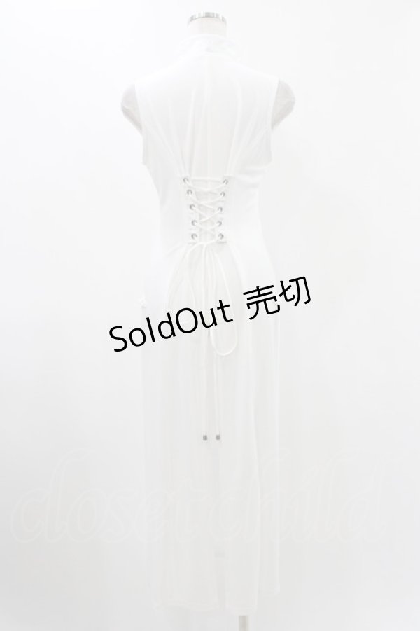 画像2: Qutie Frash / チャイナスリットワンピース  ホワイト H-25-12-10-1014-QU-OP-KB-ZH (2)
