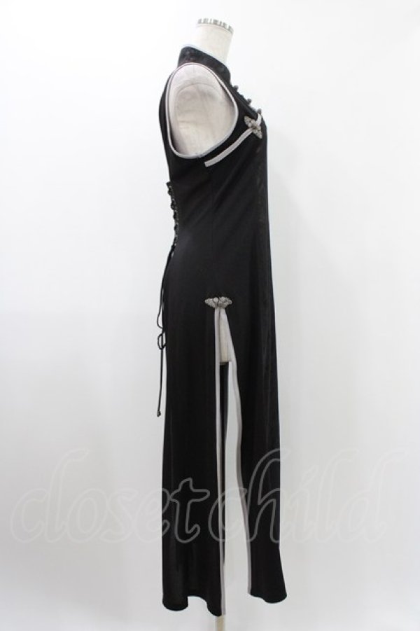 画像3: Qutie Frash / チャイナスリットワンピース  ブラック H-25-12-10-1015-QU-OP-KB-ZH (3)