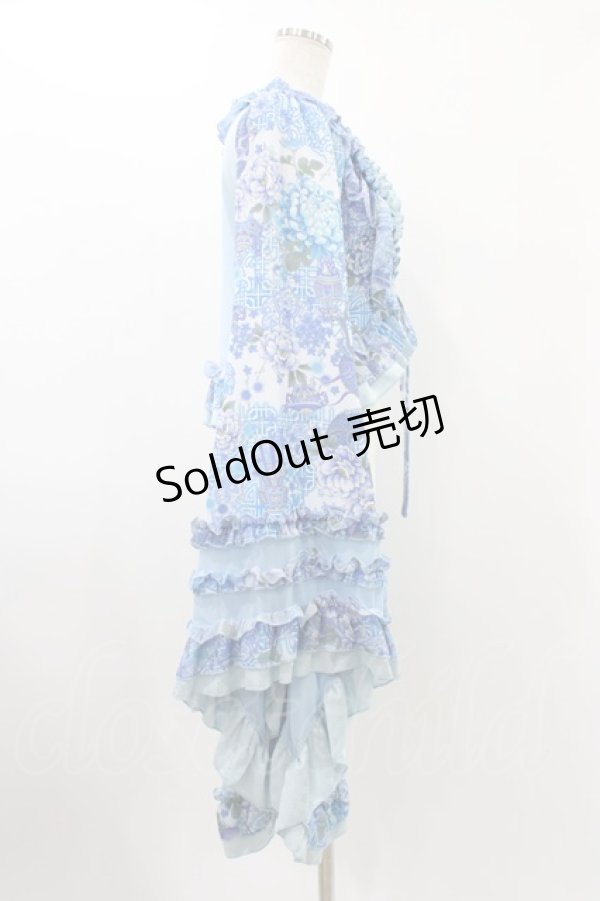 画像3: Qutie Frash / 着物フリルショートカーデ  水色 H-25-12-10-1017-QU-OP-KB-ZH (3)
