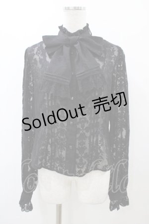画像: Moi-meme-Moitie / タイニーローズレースリボンブラウス 9号 ブラック H-25-12-10-1020-MO-BL-KB-ZH