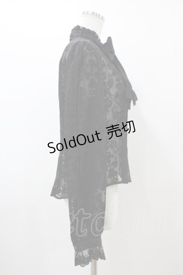 画像3: Moi-meme-Moitie / タイニーローズレースリボンブラウス 9号 ブラック H-25-12-10-1020-MO-BL-KB-ZH (3)