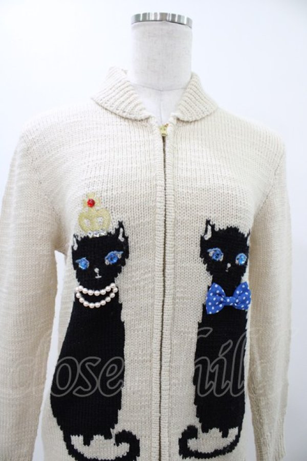 画像4: Leur Getter / ロイヤルキャットニットジャケット  アイボリー H-25-12-10-1021-LU-JA-KB-ZH (4)