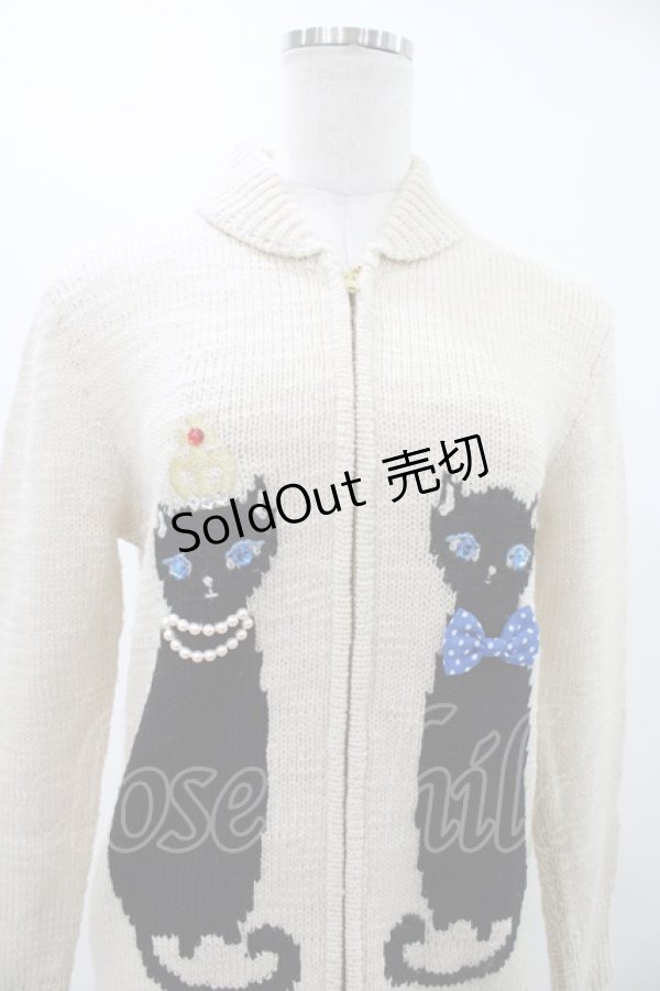 画像4: Leur Getter / ロイヤルキャットニットジャケット  アイボリー H-25-12-10-1021-LU-JA-KB-ZH (4)