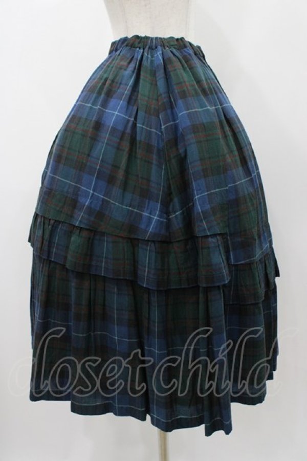 画像3: Jane Marple Dans Le Salon / タータンチェックパネルスカート  ネイビー H-25-12-10-1023-JM-SK-KB-ZH (3)