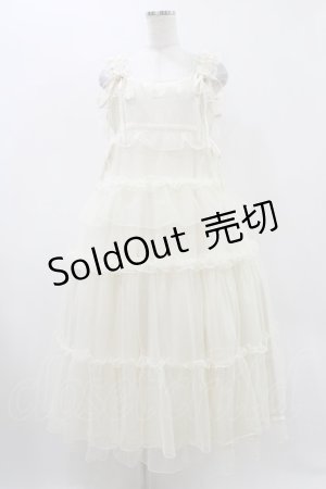 画像: merry jenny / チュールドロストロングワンピース  アイボリー H-25-12-10-1027-LO-OP-KB-ZH