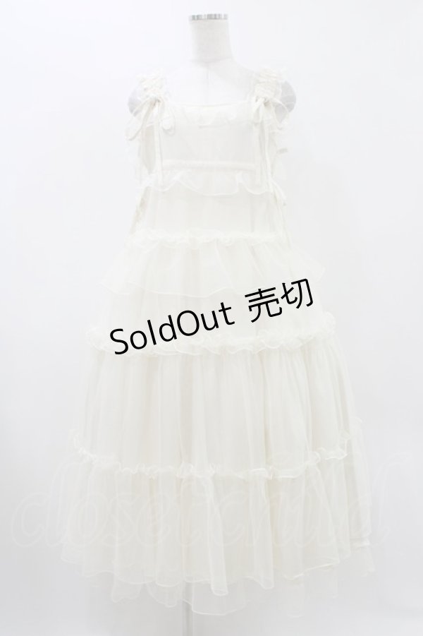 画像1: merry jenny / チュールドロストロングワンピース  アイボリー H-25-12-10-1027-LO-OP-KB-ZH (1)