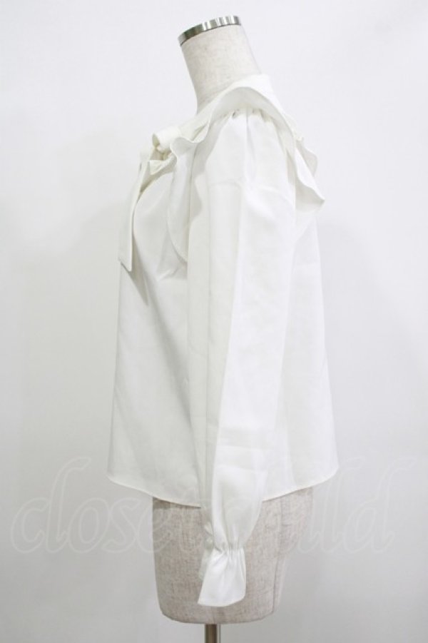 画像2: evelyn / フリルリボンブラウス Free オフ H-25-12-10-052-LO-BL-NS-ZH (2)