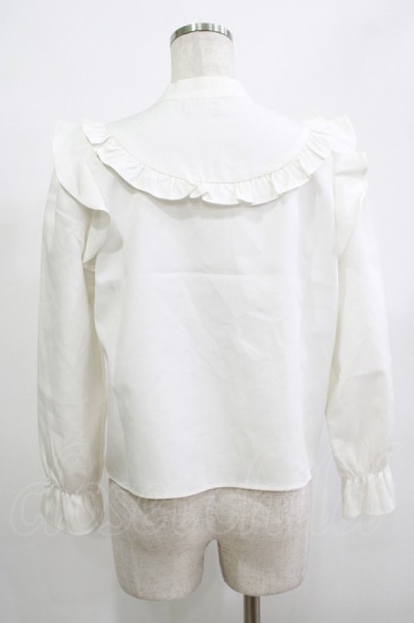 画像3: evelyn / フリルリボンブラウス Free オフ H-25-12-10-052-LO-BL-NS-ZH (3)