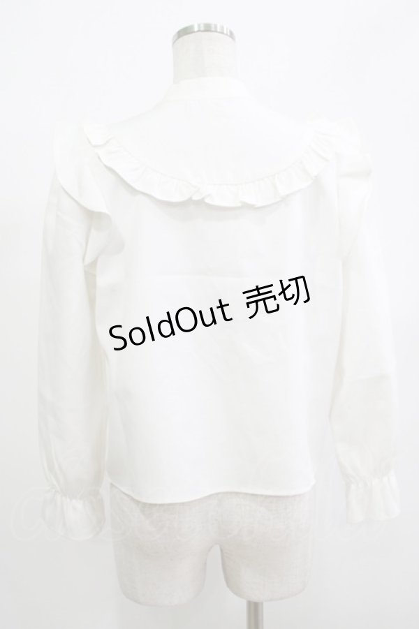 画像3: evelyn / フリルリボンブラウス Free オフ H-25-12-10-052-LO-BL-NS-ZH (3)