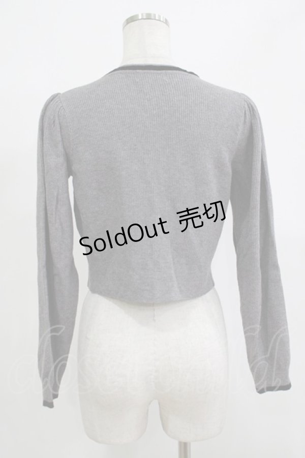 画像3: An MILLE / バイカラーリボンカーデ Free グレー H-25-12-10-054-EL-TO-NS-ZH (3)