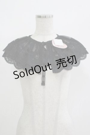 画像: m petit by misako / AMレース付け襟  ブラック H-25-12-10-056-LO-ZA-NS-ZH