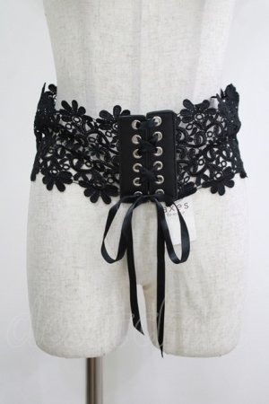 画像: axes femme / レース編み上げベルト Free ブラック H-25-12-10-058-AX-ZA-NS-ZH