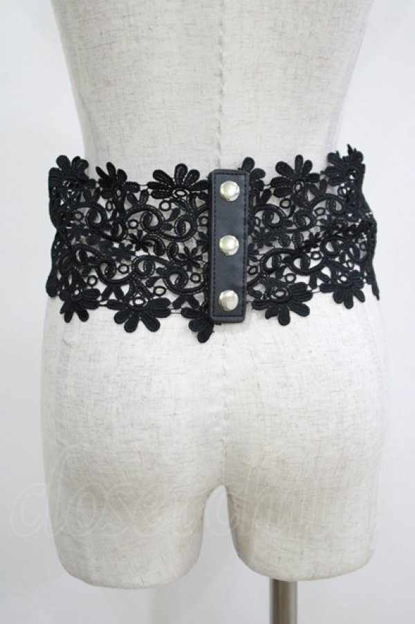 画像2: axes femme / レース編み上げベルト Free ブラック H-25-12-10-058-AX-ZA-NS-ZH (2)