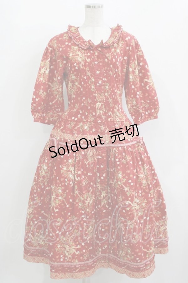 画像1: PINK HOUSE / いちご柄ワンピース Free レッド H-25-12-10-005-LO-OP-NS-ZH (1)