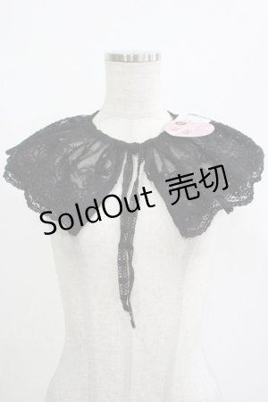 画像: m petit by misako / AMレース付け襟  ブラック H-25-12-10-067-LO-ZA-NS-ZH