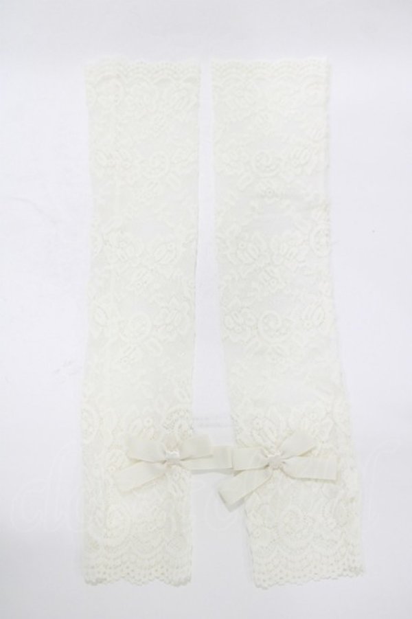 画像1: m petit by misako / AMレースロングアームカバー  オフ H-25-12-10-069-LO-ZA-NS-ZH (1)