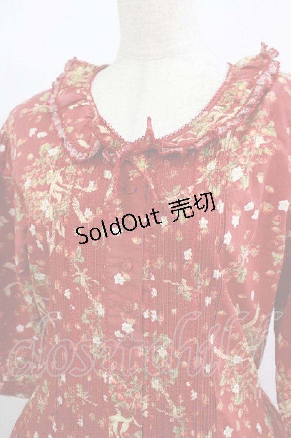 画像4: PINK HOUSE / いちご柄ワンピース Free レッド H-25-12-10-005-LO-OP-NS-ZH (4)