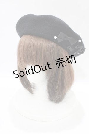 画像: m petit by misako / AMミニリボンバスクベレー  ブラック H-25-12-10-077-LO-AC-NS-ZH